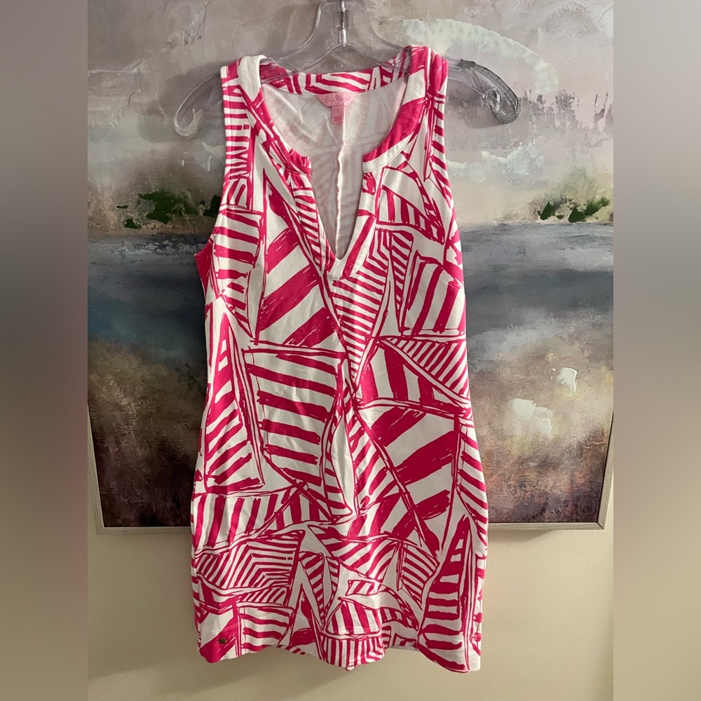 Lilly Pulitzer Pink and white sailboat Patterned Dress